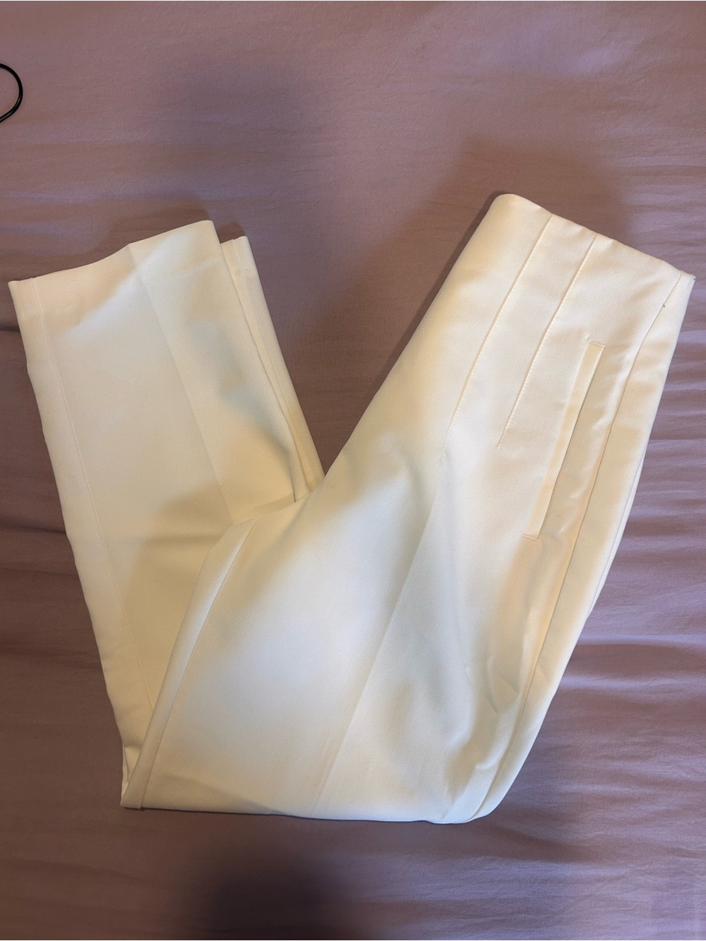 Zara White High-Waist Trousers